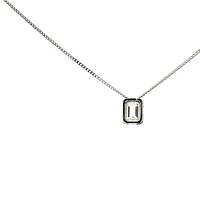 10K White Gold 0.50cttw Lab Grown Emerald Cut Diamond Necklace - 18 Inches