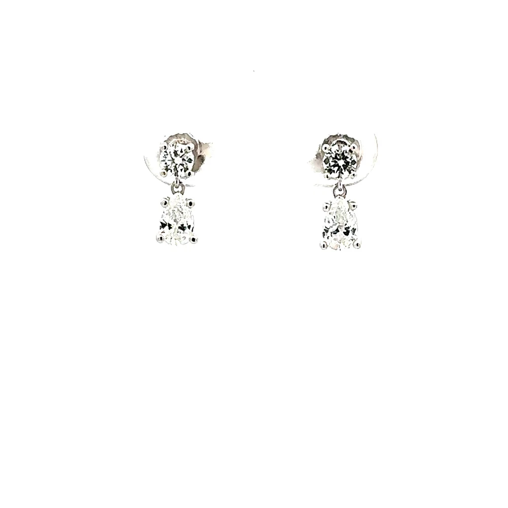 10K White Gold 0.76cttw Lab Grown Diamond Earrings