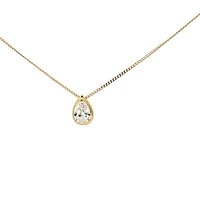 10K Yellow Gold 0.50cttw Pear Cut Lab Grown Diamond Necklace - 18 Inches