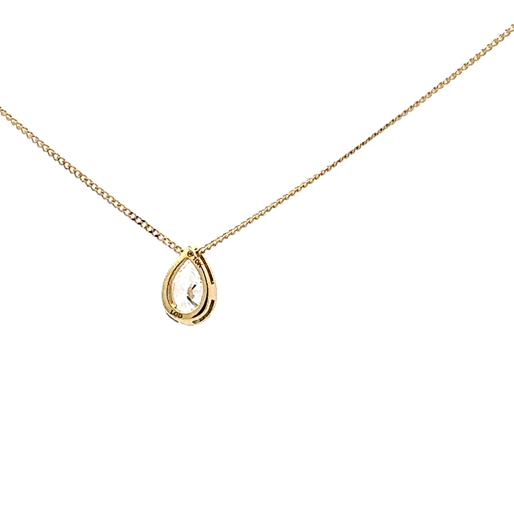 10K Yellow Gold 0.50cttw Pear Cut Lab Grown Diamond Necklace - 18 Inches