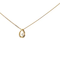 10K Yellow Gold 0.50cttw Pear Cut Lab Grown Diamond Necklace - 18 Inches