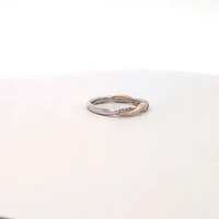 10K White and Yellow Gold 0.08 cttw Diamond Ring