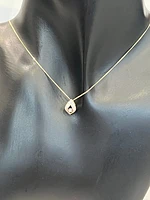 10K Yellow Gold 0.08cttw Diamond Pulse Necklace, 18"