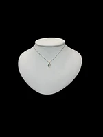 10K Yellow Gold 0.045 cttw Diamond and Emerald Pendant, 18"