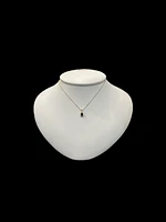 10K Yellow Gold Diamond and Sapphire Pendant, 18"