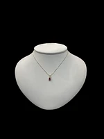 10K Yellow Gold Diamond and Ruby Pendant, 18"