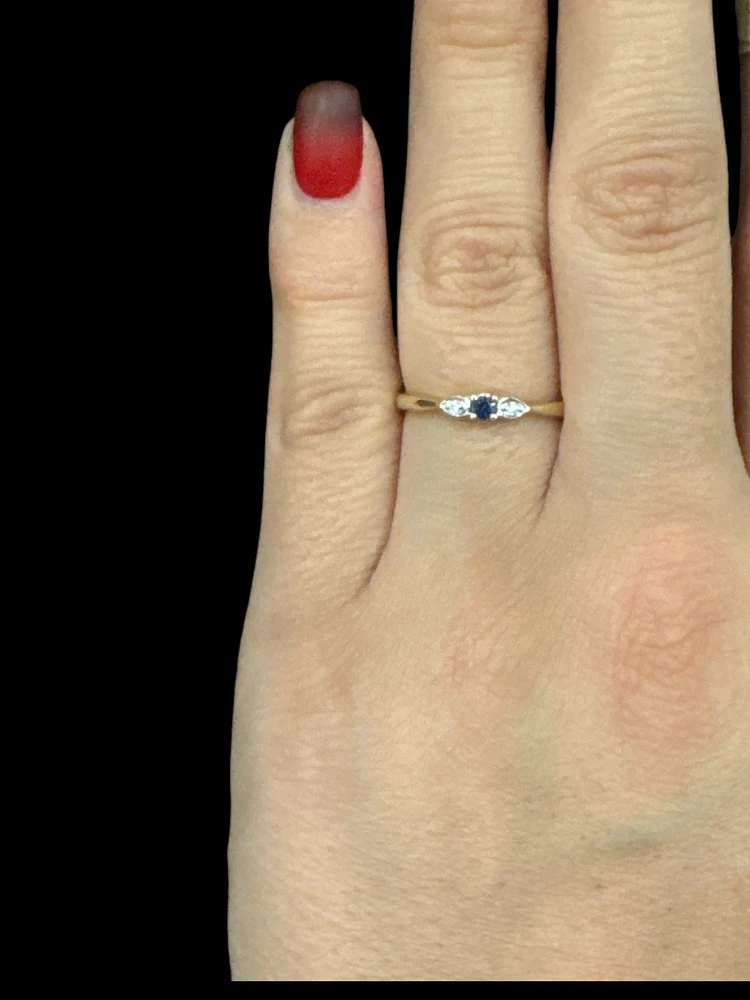 10K Yellow Gold Sapphire & Diamond Ring