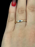 10K Yellow Gold Sapphire & Diamond Ring