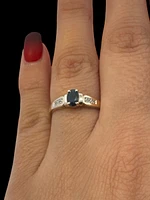 10K Yellow Gold Sapphire & Diamond Ring