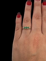 10K Yellow Gold Emerald & Diamond Ring