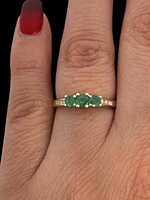 10K Yellow Gold Emerald & Diamond Ring