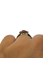 10K Yellow Gold Ruby & Diamond Ring - /