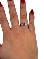10K White Gold Sapphire & Diamond Ring