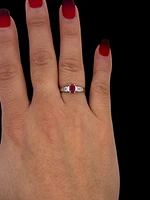 10K White Gold Ruby & Diamond Ring