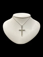 Stainless Steel 40X25mm Cross Pendant - 18"