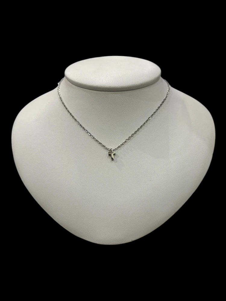 Stainless Steel 8.5X6mm Cross Pendant - 18"