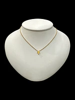 Stainless Steel Gold Plated 8.5X6mm Cross Pendant - 18"