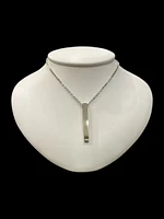 Stainless Steel 39X5mm Engravable Bar Pendant - 18"