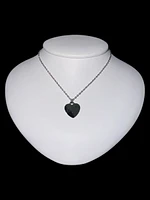 Stainless Steel 18X16mm Engravable Heart Pendant - 18"