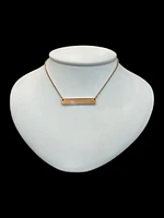 Stainless Steel Rose Gold Plated 7x35mm Engravable Bar Pendant - 18"