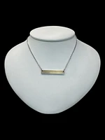Stainless Steel 7x35mm Engravable Bar Pendant - 18"