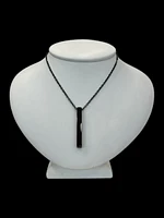 Stainless Steel Black Plated 39X5mm Engravable Bar Pendant - 18"