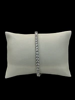 925 Sterling Silver 3mm Cubic Zirconia Tennis Link Bracelet  -  8 Inches