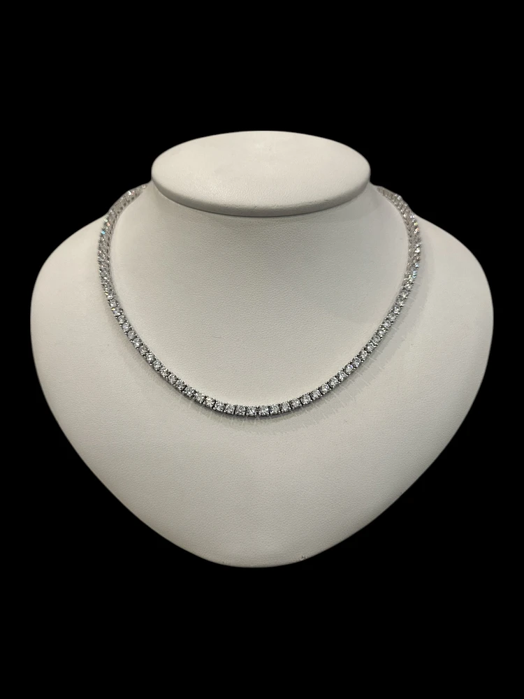 925 Sterling Silver 16" 3mm Cubic Zirconia Chain