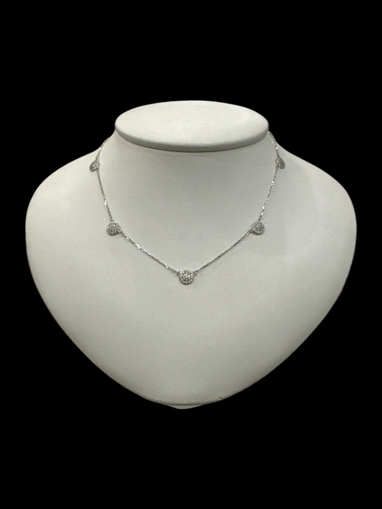 925 Sterling Silver 16-18" Cubic Zirconia Chain