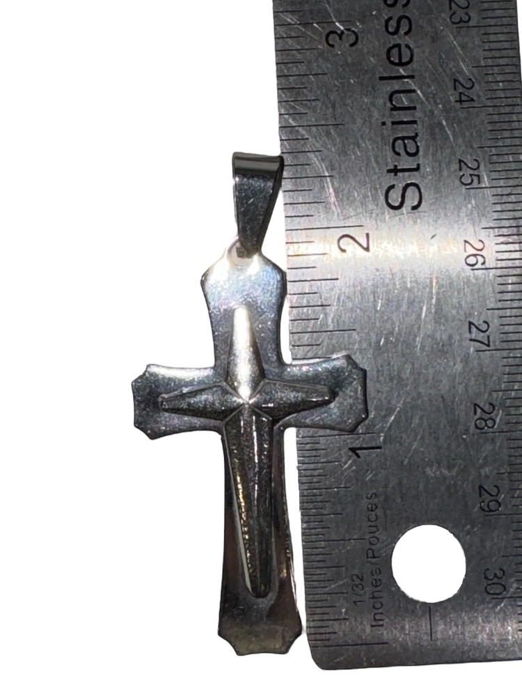 Stainless Steel 50X27mm Cross Pendant