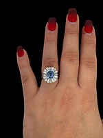 14K White Gold Sapphire & Diamond Ring