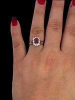 14K White Gold 0.70cttw Ruby and 0.30ttw Diamond Ring - 7
