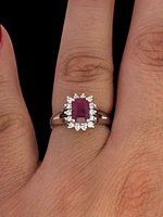 14K White Gold 0.70cttw Ruby and 0.30ttw Diamond Ring - 7