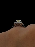 14K White Gold 1.52cttw Fancy Natural Yellow Diamond Halo Engagement Ring, 6.5