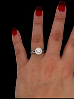 14K White Gold 0.91cttw Diamond Engagement Ring