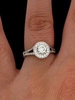14K White Gold 0.91cttw Diamond Engagement Ring