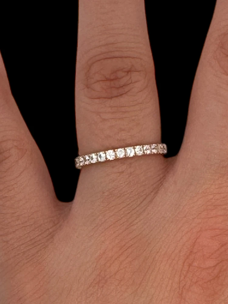 14K Yellow Gold White Sapphire Ring - /