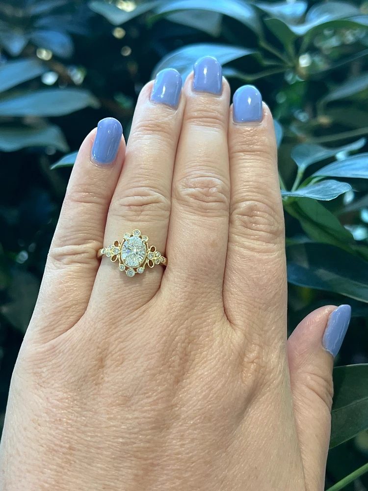 14K Yellow Gold 1.22cttw Oval Lab Grown Diamond Engagement Ring - /