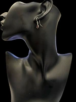 Silver Garnet Dangle Earrings