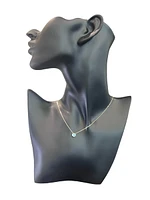 10K Yellow Gold 5mm Genuine Blue Topaz Pendant, 18"