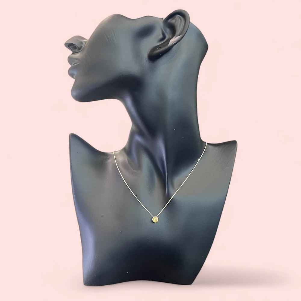 10K Yellow Gold 5mm Genuine Citrine Pendant, 18"