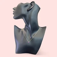 10K Yellow Gold 5mm Genuine Amethyst Pendant, 18"