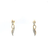 10K Yellow Gold 0.05cttw Diamond Dangle Earrings