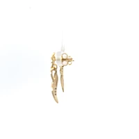 10K Yellow Gold 0.05cttw Diamond Dangle Earrings