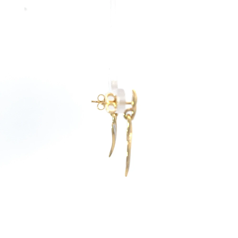 10K Yellow Gold 0.05cttw Diamond Dangle Earrings