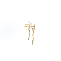 10K Yellow Gold 0.05cttw Diamond Dangle Earrings