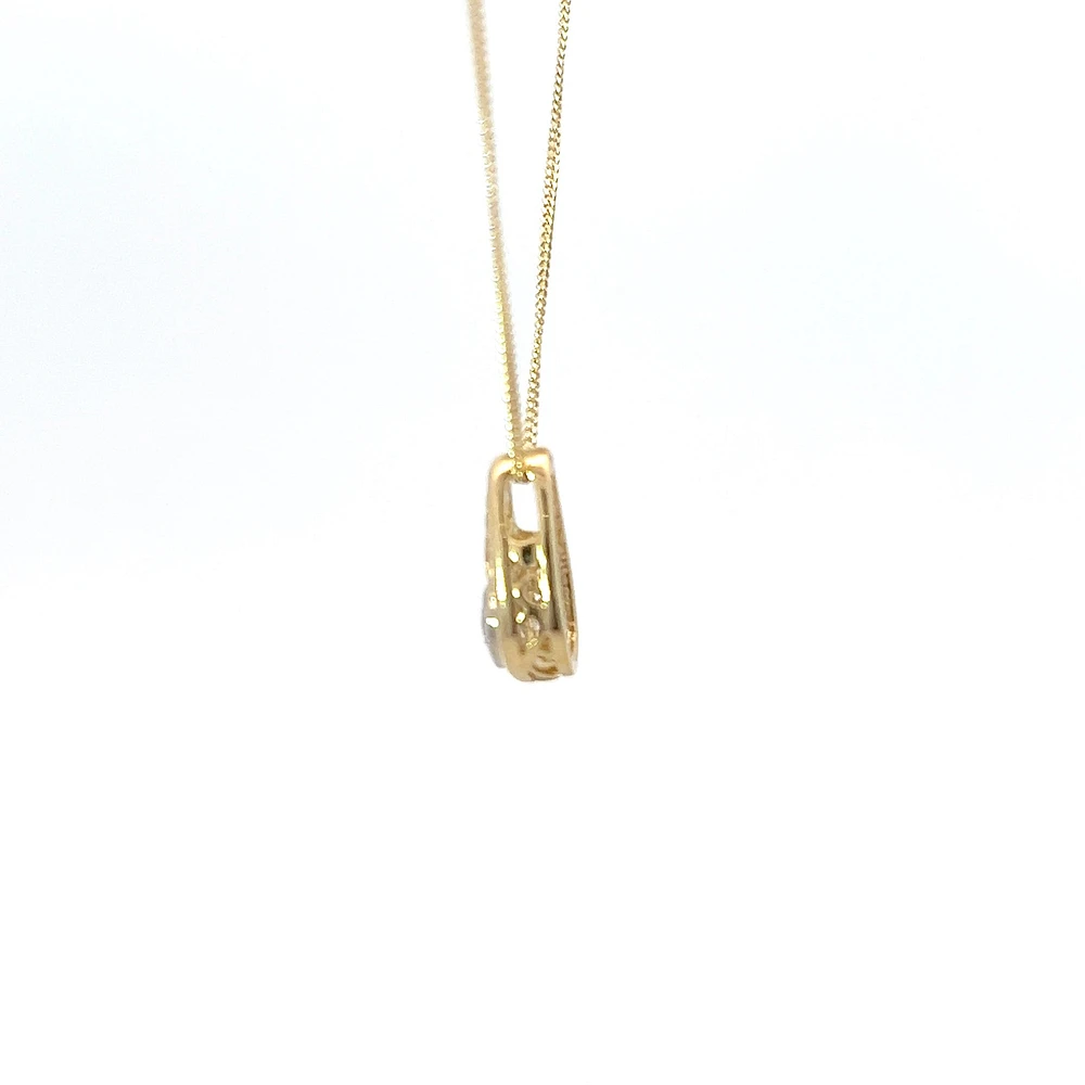 10K Yellow Gold 0.10 Diamond Solitaire Pendant - 18"