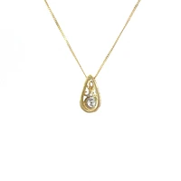 10K Yellow Gold 0.10 Diamond Solitaire Pendant - 18"