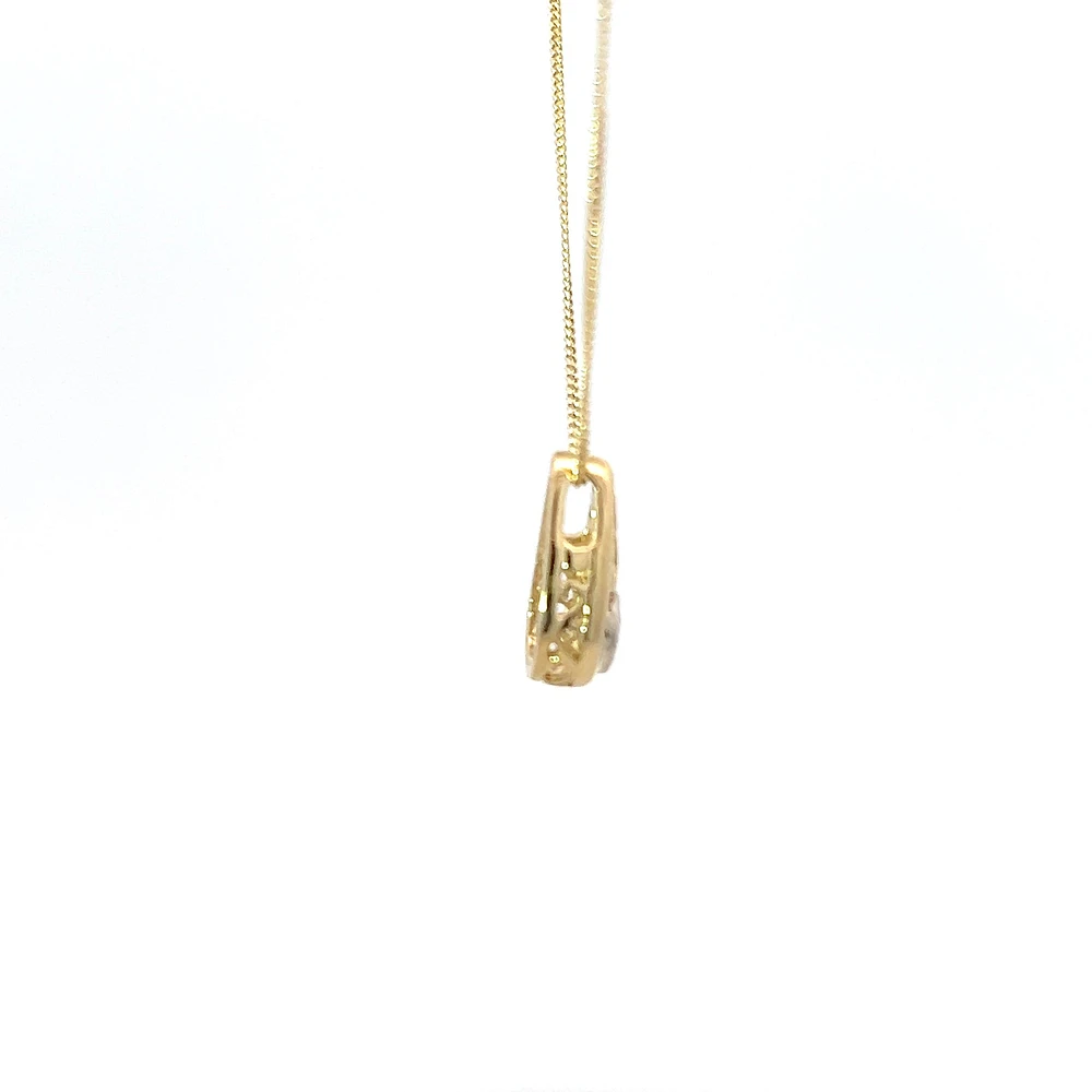 10K Yellow Gold 0.10 Diamond Solitaire Pendant - 18"