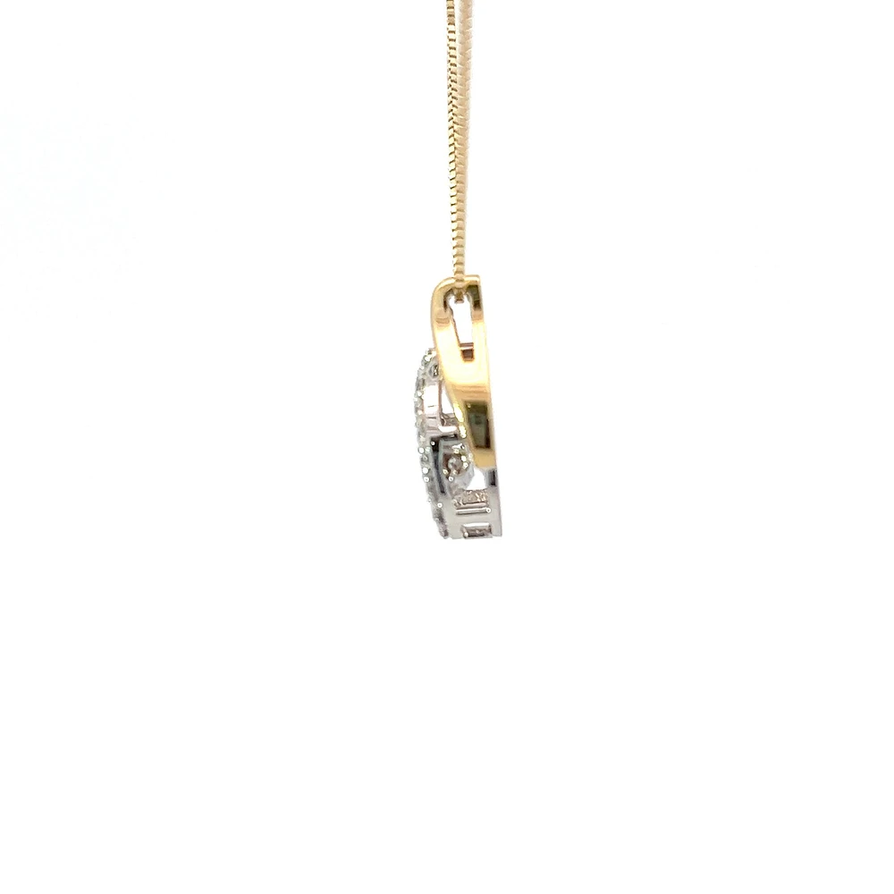 10K White & Yellow Gold 0.25cttw Diamond Eternity Necklace, 18"